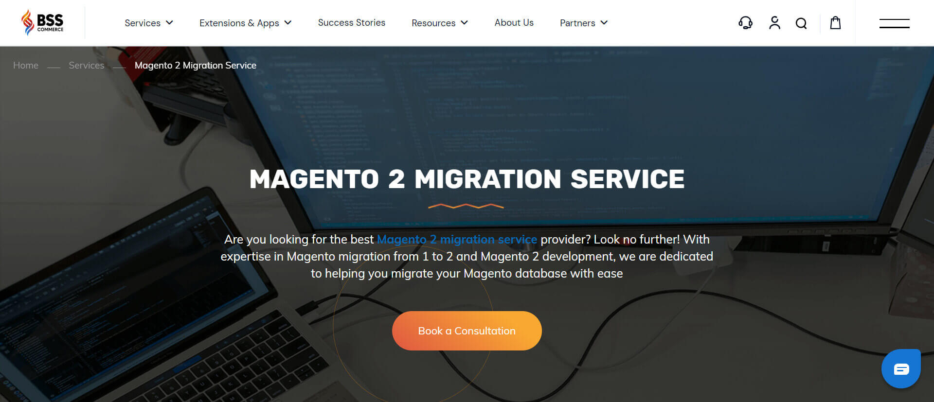 The Magento 2 migration service of BSS Commerce