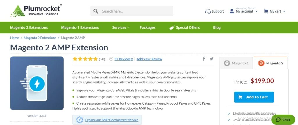 Magento Accelerated Mobile Pages (AMP) Extension Plumrocket