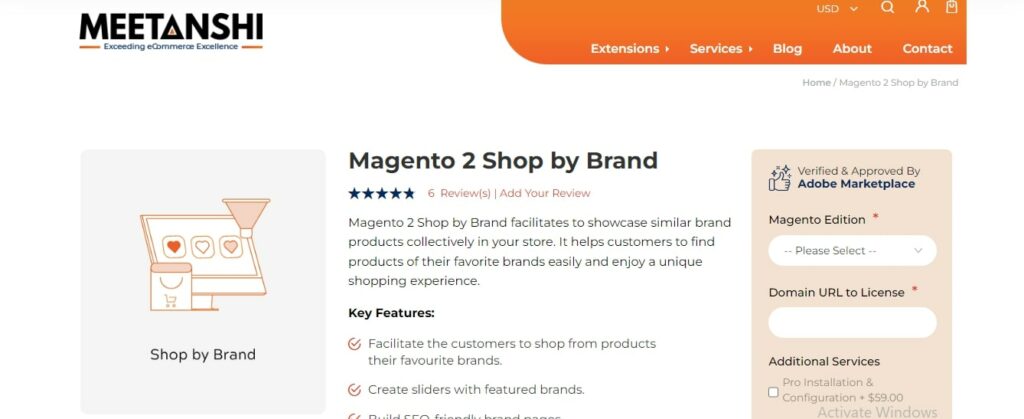 Magento 2 Shop by Brand Extension Meetanshi