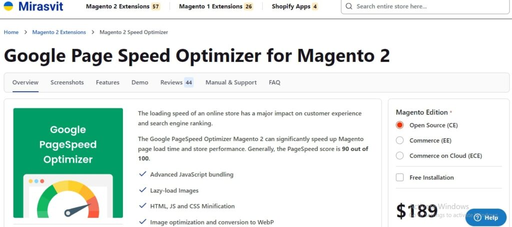 Google Page Speed Optimizer for Magento 2 Mirasvit