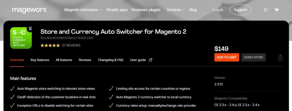 Store and Currency Auto Switcher for Magento 2 - Mageworx