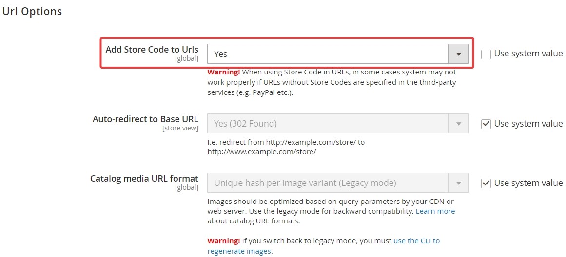 Add Store Code to URLs