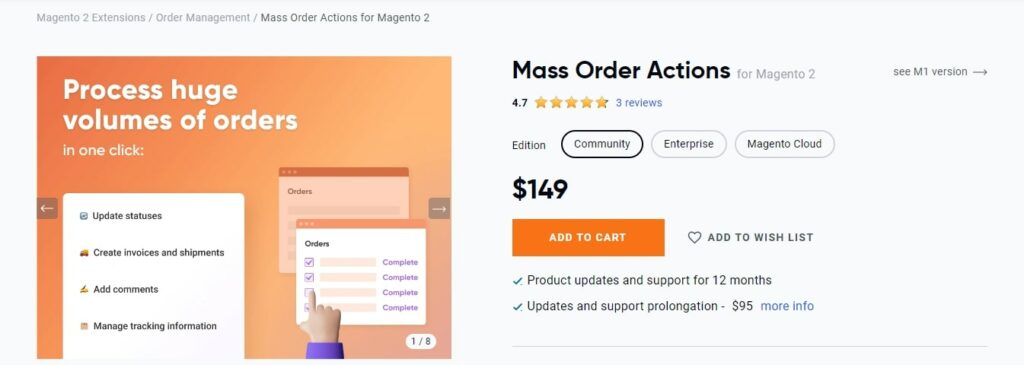 Mass Order Actions for Magento 2 Extension Amasty