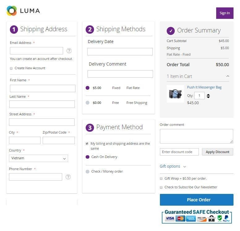 comparision-checkout-one-page