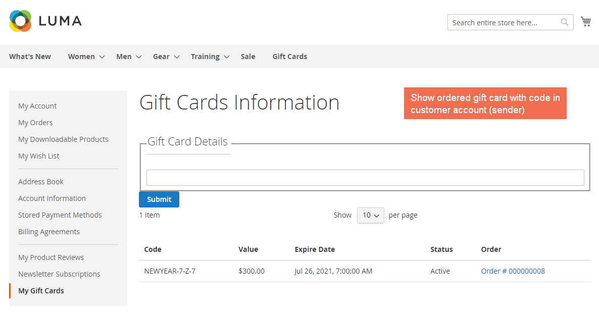 4.magento 2 gift card - my account.png