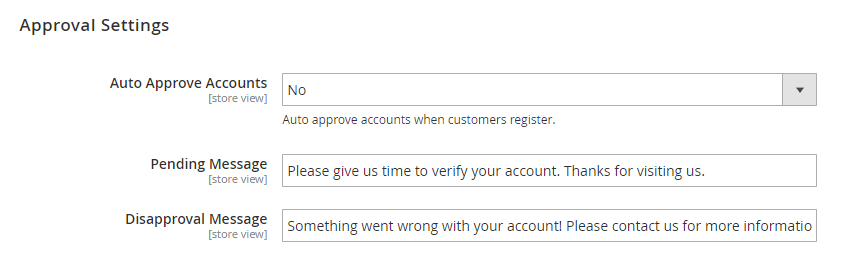 Approval settings for B2B Registrations