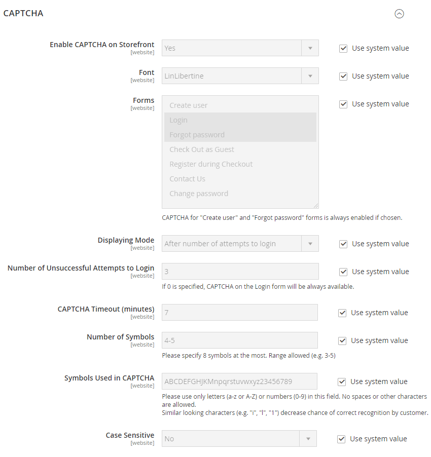 B2B Registration captcha