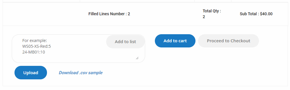 Enter multiple SKUs with quantities_expng