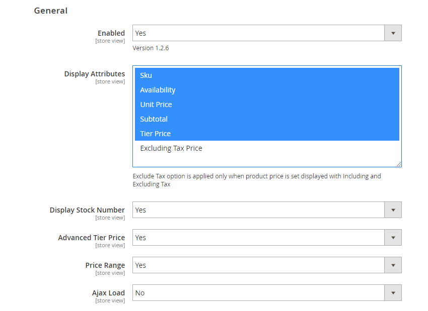 General settings