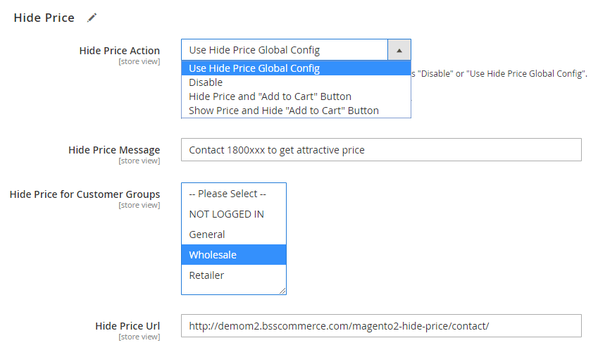 Hide Price per Product