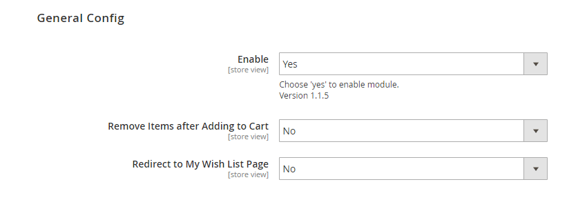 Multiple wishlist general settings