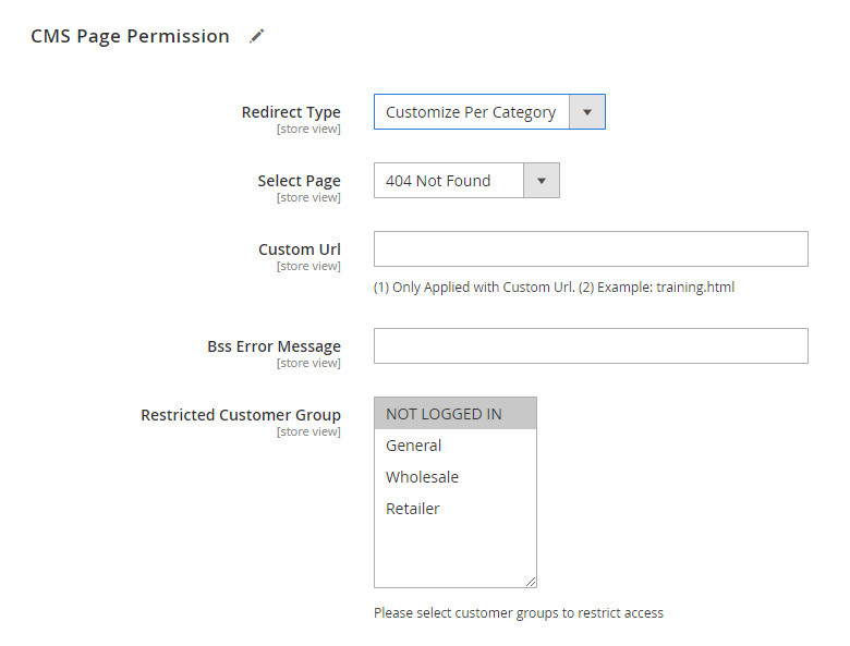 magento customer group catalog- Restrict-access-to-specific-CMS-Pages