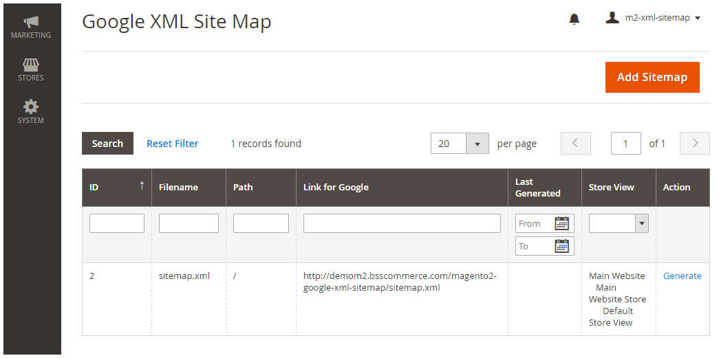 Google XML Site Map