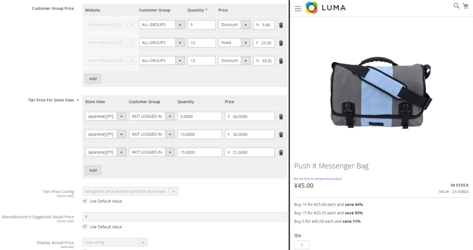 tier prices for the same customer group