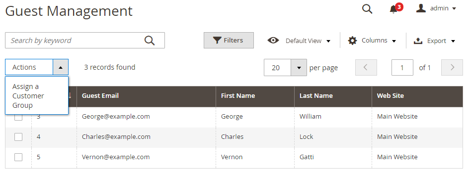 magento 2 guest to customer - guest management grid