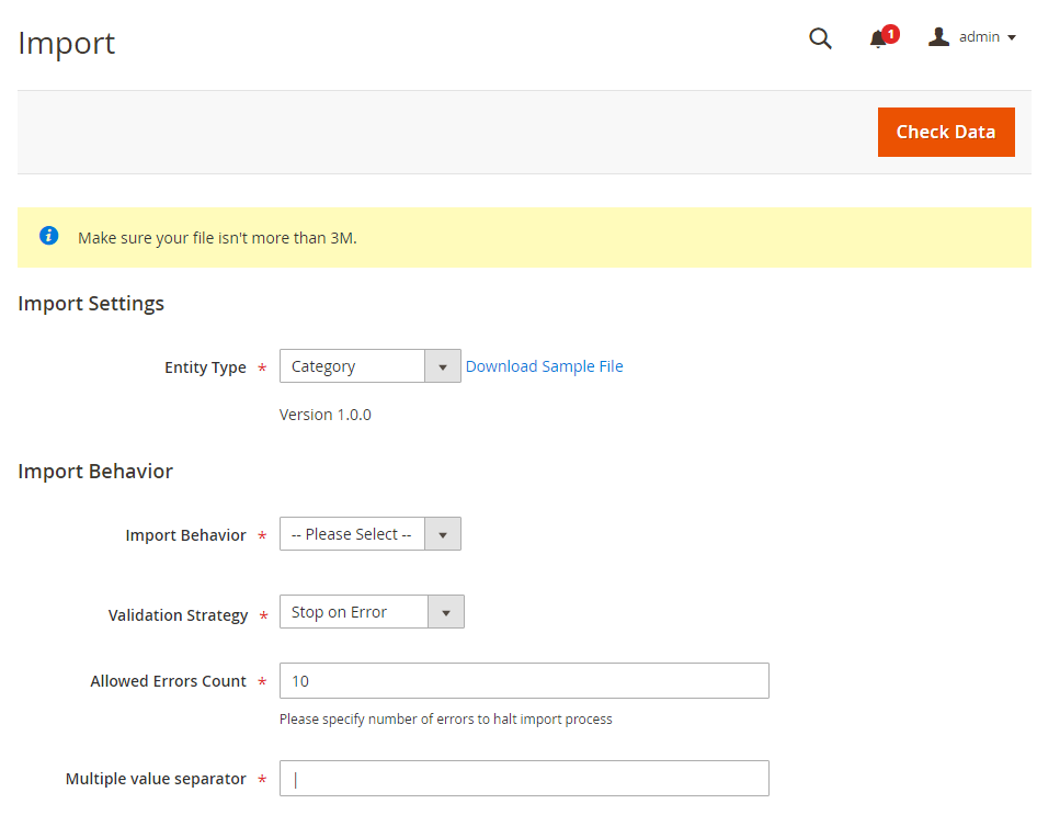 magento-2-import-export-categories-extension-import-setting