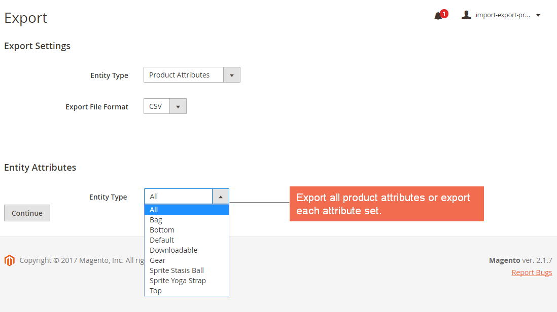 Export Product Attributes