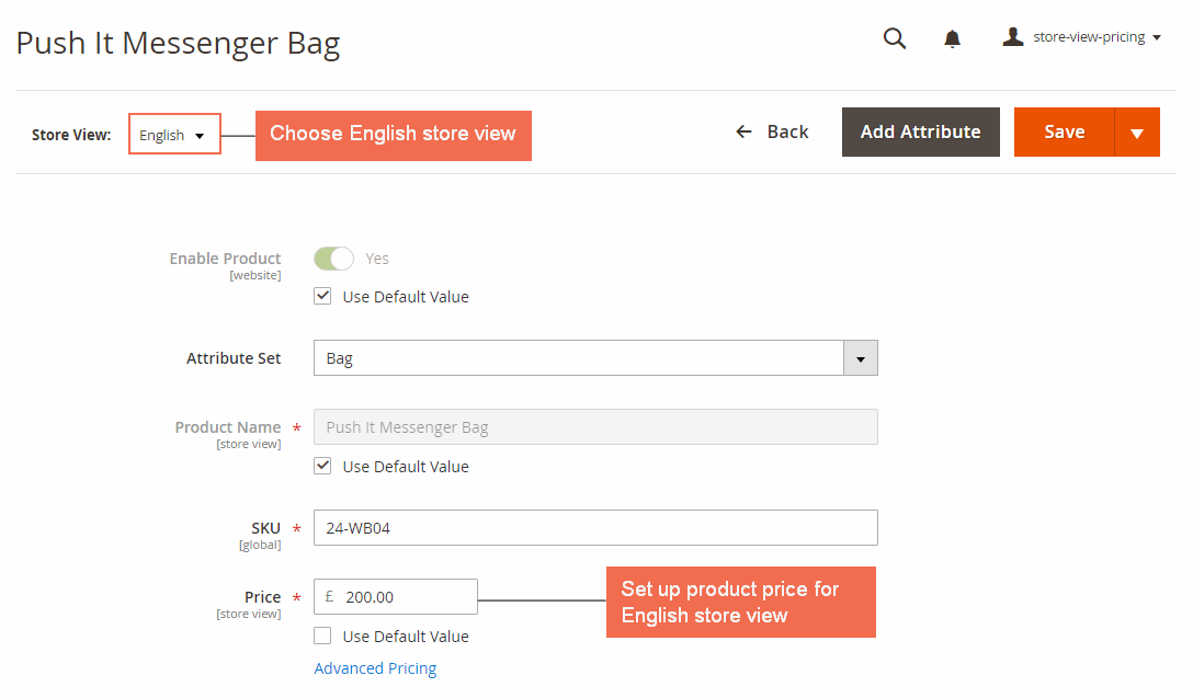 magento 2 multiple store view pricing-set up price in english