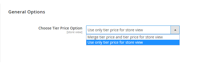 Choose tier price option