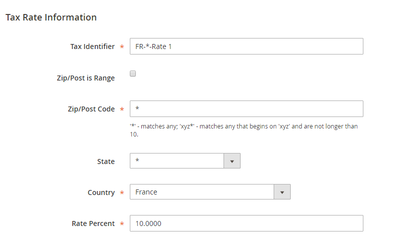 tax with a rate of 10% is used for France