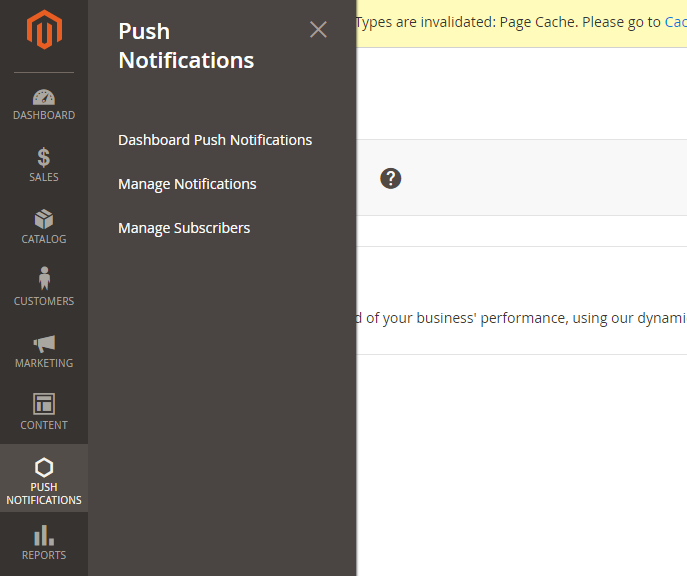 magento 2 push notifications