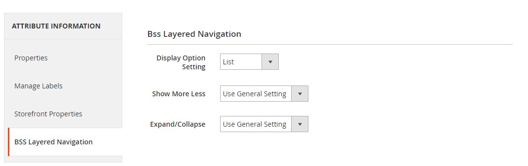 BSS Layered Navigation