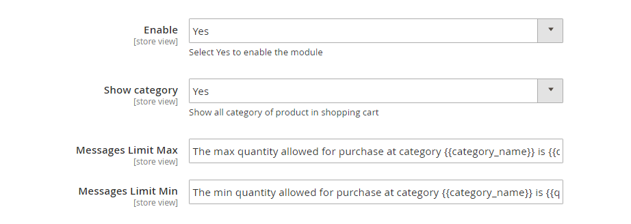 enable Magento 2 Min/Max Order Quantity per category and for customer group extension