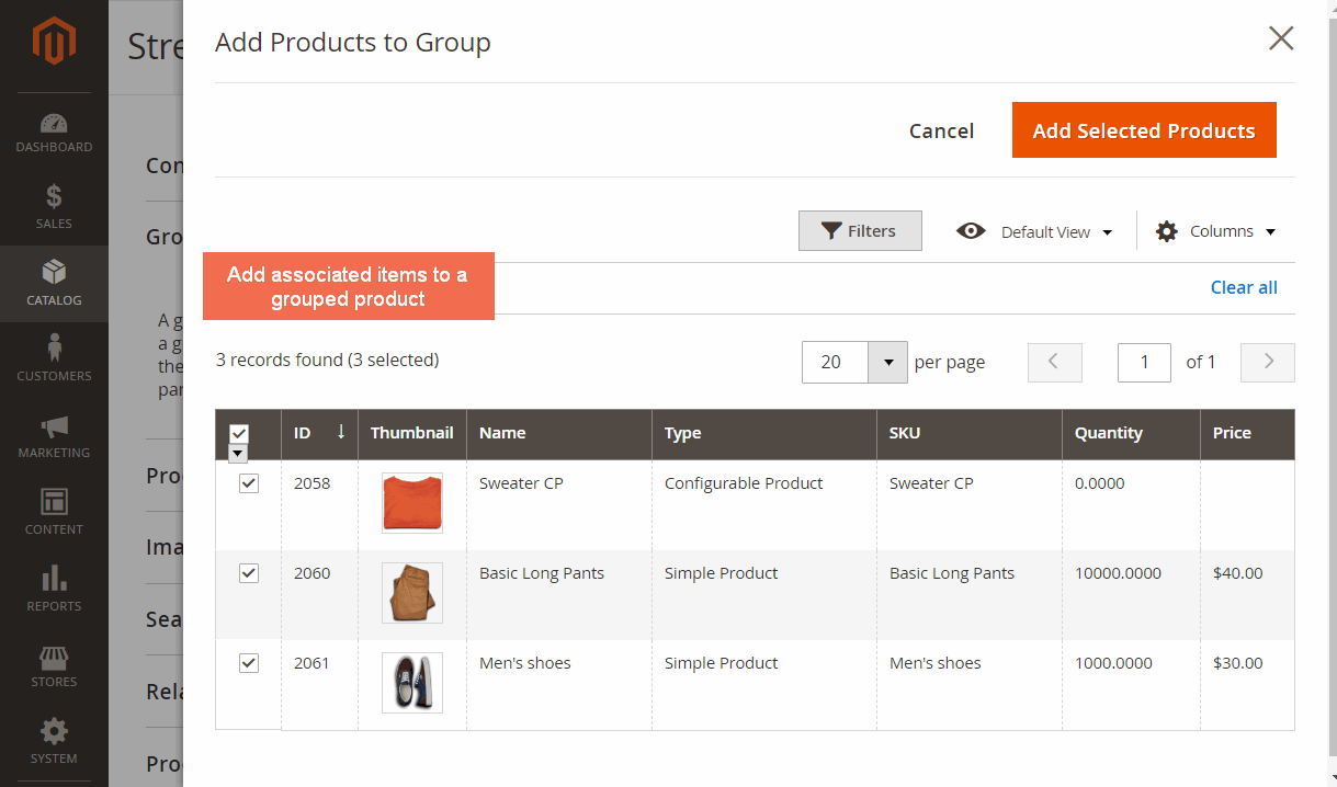 magento 2 grouped product with custom options