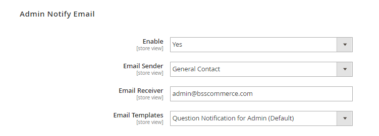 magento 2 product questions admin notify email