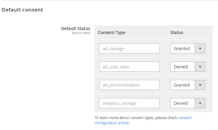 M2 Cookie Consent - Set the default consent status