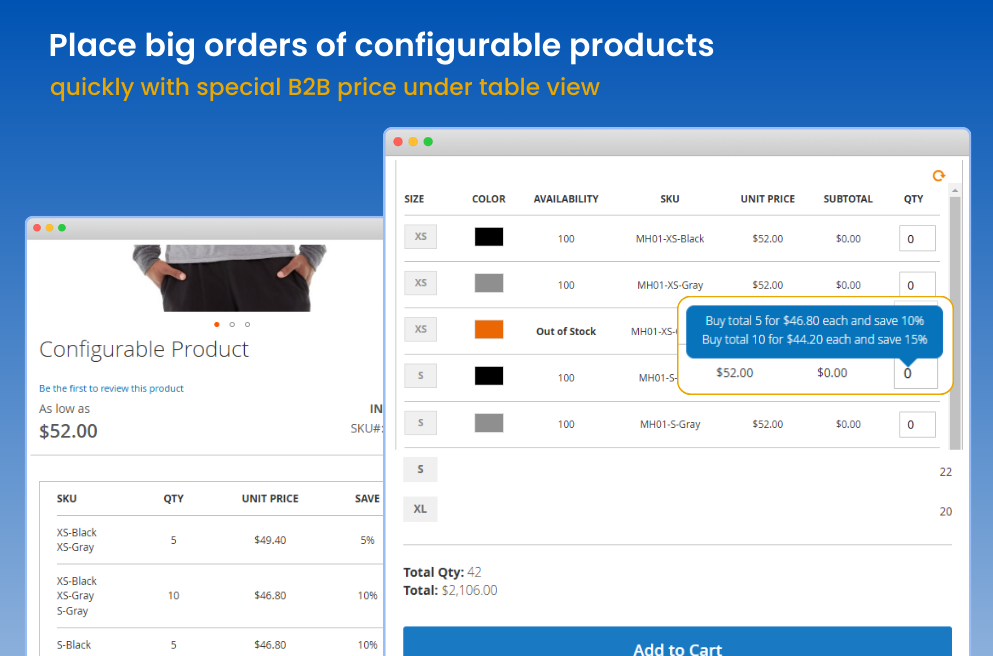 Configurable Product Table View