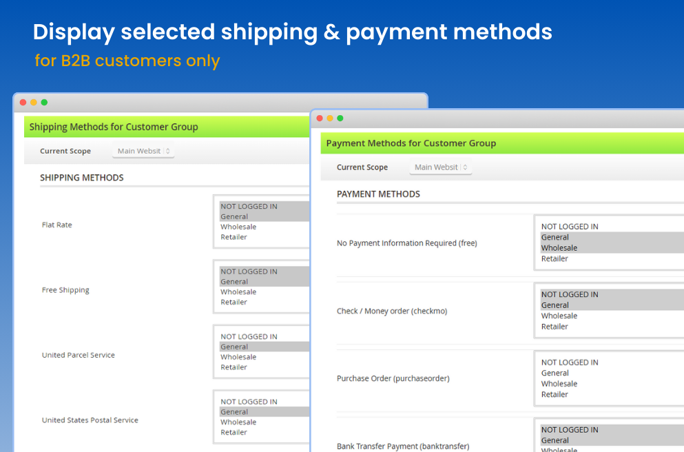 Shipping Payment Methods by CG