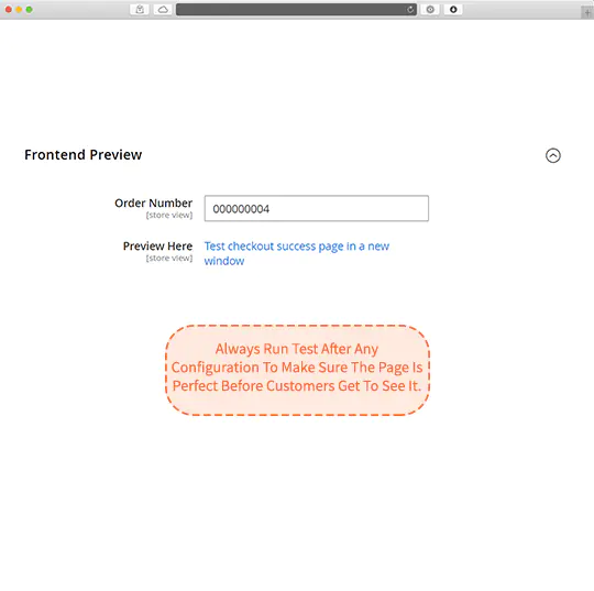 See preview from the backend how beautiful your confirmation page is