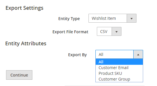 Magento 2 Import Export Wishlist Item-export items of the wishlist into a CSV file
