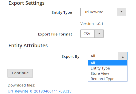 export available URL rewrites