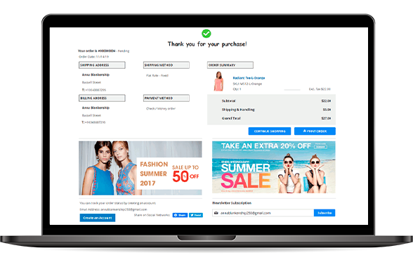 User-friendly Magento 2 One Page Checkout Success