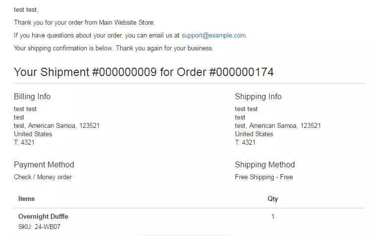 Automatically send shipment emails to customer