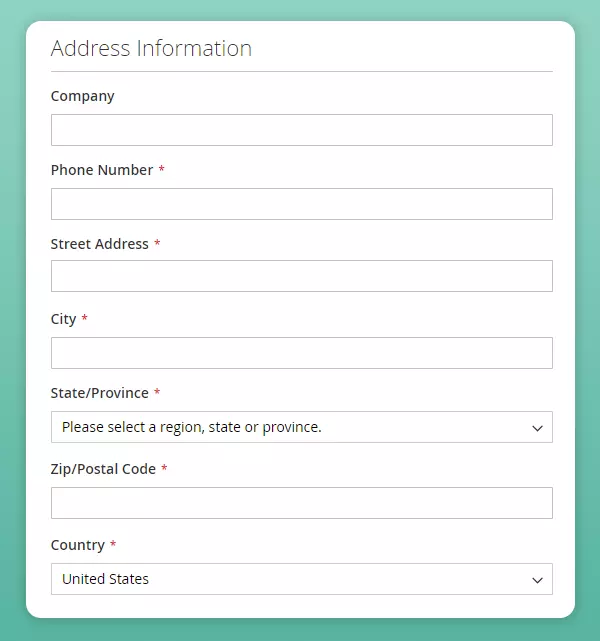 Magento 2 Address information