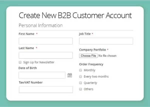 customer attribute compatible b2b registration