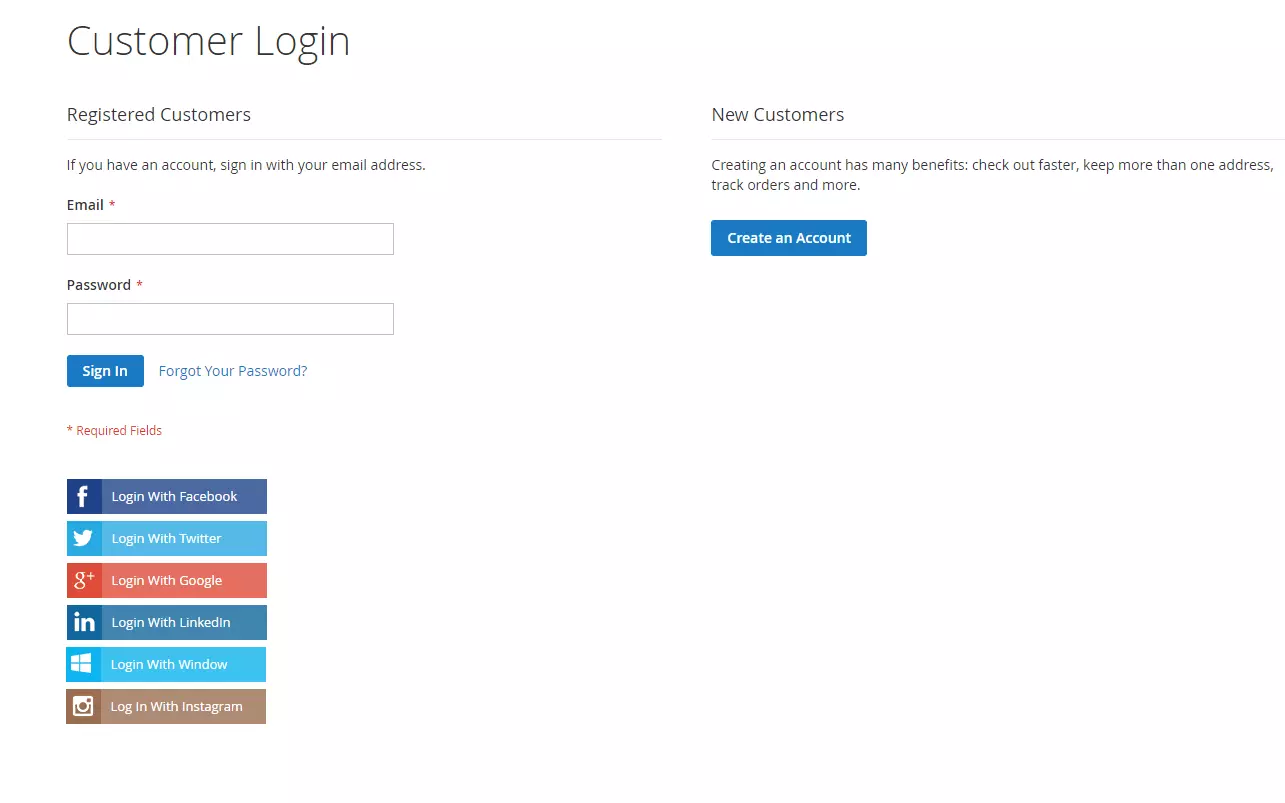 Magento_2_Social_Login_extension_social_button_on_Login_page