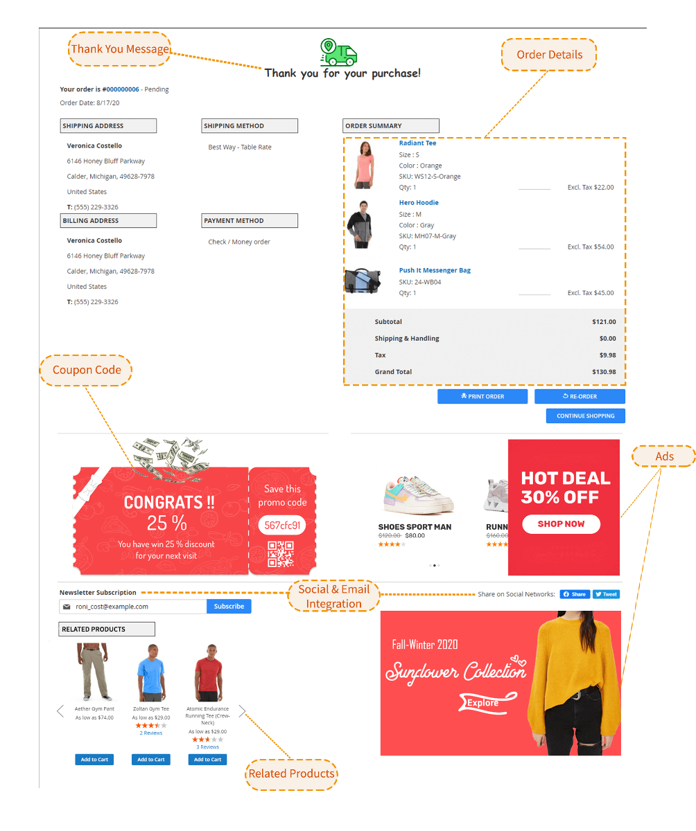 checkout success page by BSS Commerce