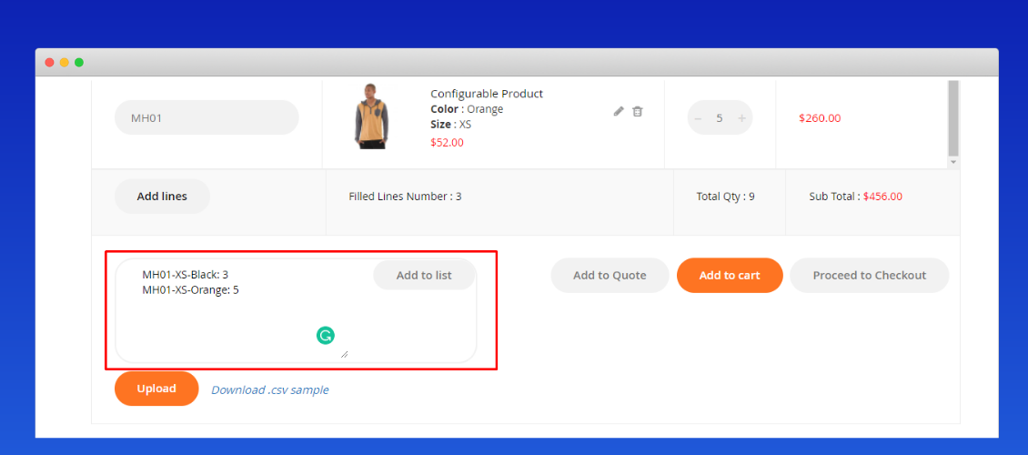 Expand the product list by entering multiple SKUs