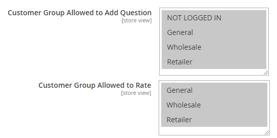 magento 2 product questions customer group restriction
