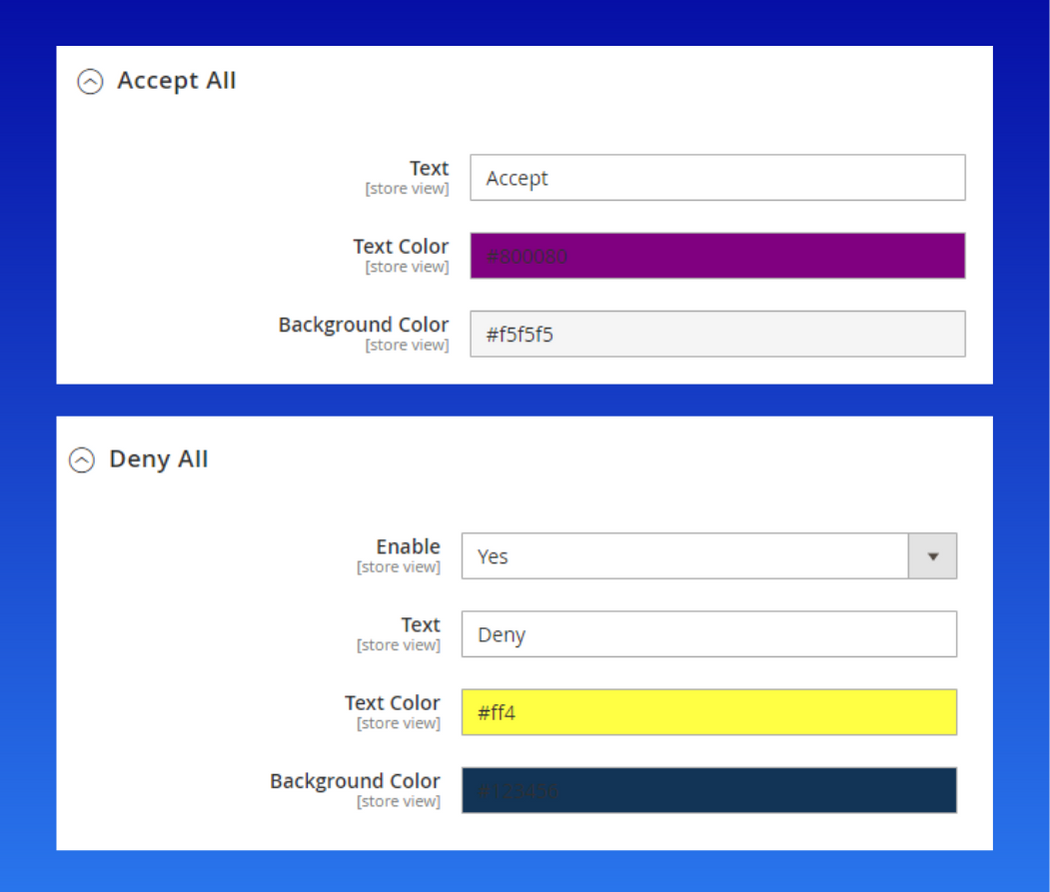 Customize Accept & Deny buttons