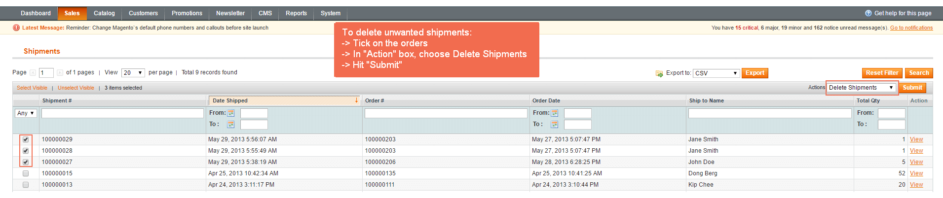magento-delete-orders-delete-shipments