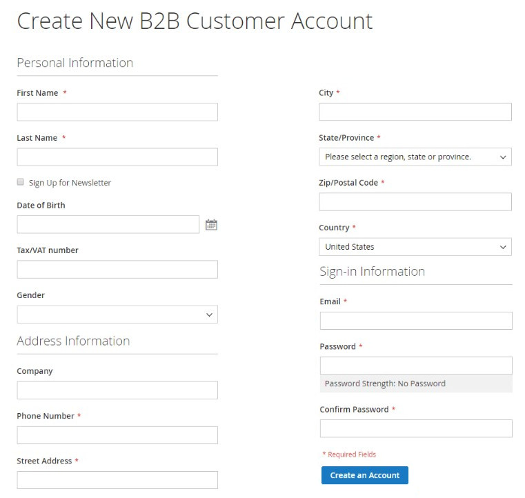 Magento 2 Wholesale/B2B Customer Registration Form | Custom Sign-up