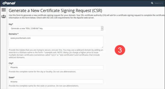 3-generate-csr-magento-cpanel