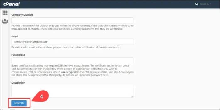 4-cpanel-generate-csr