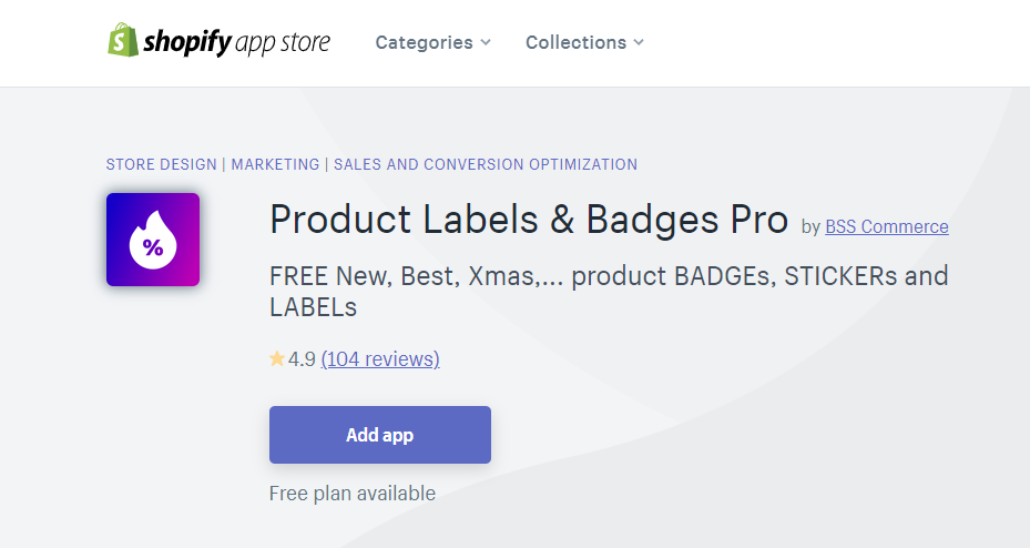 Product Labels & Badges Pro app