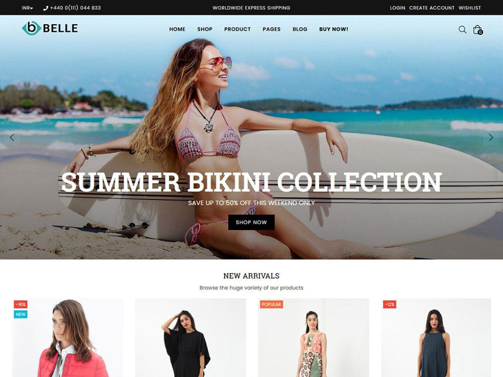 Belle is a multi-purpose theme with a modern full-width design
